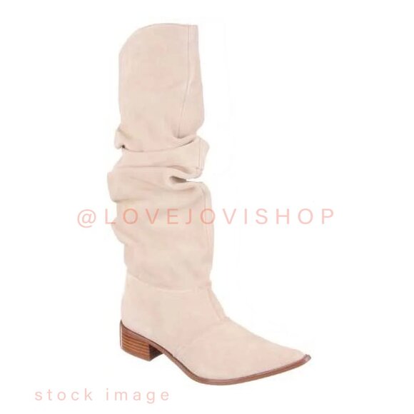 Boho Western | Cream Suede Slouch Boots | Giving Isabel Marant Vibes | Knee High - Picture 11 of 13
